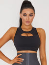 ZASUWA Female Hollow Mesh Shock-proof Gathered Corset Short Tracksuit