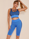 Houndstooth Style Short Tracksuits-ZASUWA-Blue-S-ZASUWA COLORFUL HOLIDAY