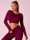 ZASUWA Female Long Sleeve Knit Seamless Fitness Long Sleeves