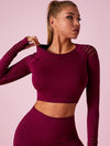 ZASUWA Female Long Sleeve Knit Seamless Fitness Long Sleeves