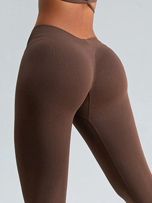 ZASUWA Female Deep V Back Scrunch Bum Leggings