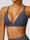 ZASUWA Female Super Deep V Backless Ribbed Sports Bras