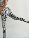 ZASUWA Female Zebra Pattern Scrunch Bum Leggings