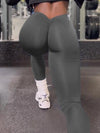 ZASUWA Female Scrunch Bum Deep V Back Leggings