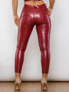 ZASUWA Female Glossy Faux Leather Pocket Leggings