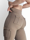 ZASUWA Female Pocket High-rise Cargo Style Cropped Leggings