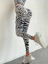 ZASUWA Female Zebra Pattern Scrunch Bum Leggings