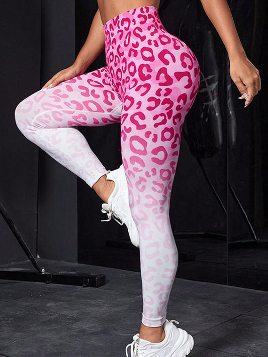 ZASUWA Female Trendy Leopard Print Ombre Leggings