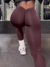 ZASUWA Female Scrunch Bum Deep V Back Leggings