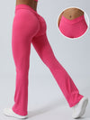 ZASUWA Female Deep V Back V-shape Waist Flare Scrunch Bum Leggings