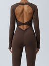 ZASUWA Female Backless Deep V Back Scrunch Bum Jumpsuit