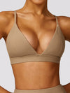 ZASUWA Female Super Deep V Backless Ribbed Sports Bras