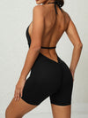 ZASUWA Female Deep V-neck Halter Scrunch Bum Jumpsuit