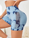 ZASUWA Female New Hot Tie-dye Net Scrunch Bum Spandex Gym Booty Shorts