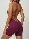 ZASUWA Female Deep V-neck Halter Scrunch Bum Jumpsuit