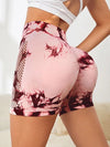 ZASUWA Female New Hot Tie-dye Net Scrunch Bum Spandex Gym Booty Shorts