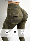 ZASUWA Female Stylish Camouflage Leggings with Pockets