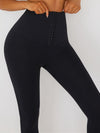 ZASUWA Female Black Leggings Add Velvet Padded High Waist Corset Leggings