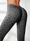 ZASUWA Female Deep V Back Leopard Print Leggings