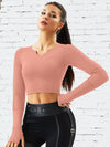 ❤ZASUWA Female Mesh Thumbhole  PU Glossy Metal Buttons Hip-lift Sportswear