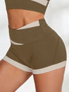 ZASUWA Female Contrast Color Hip-lift Spandex Gym Booty Shorts