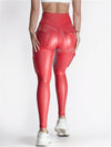 ZASUWA Female Faux Leather Pocket Scrunch Bum Cargo Leggings